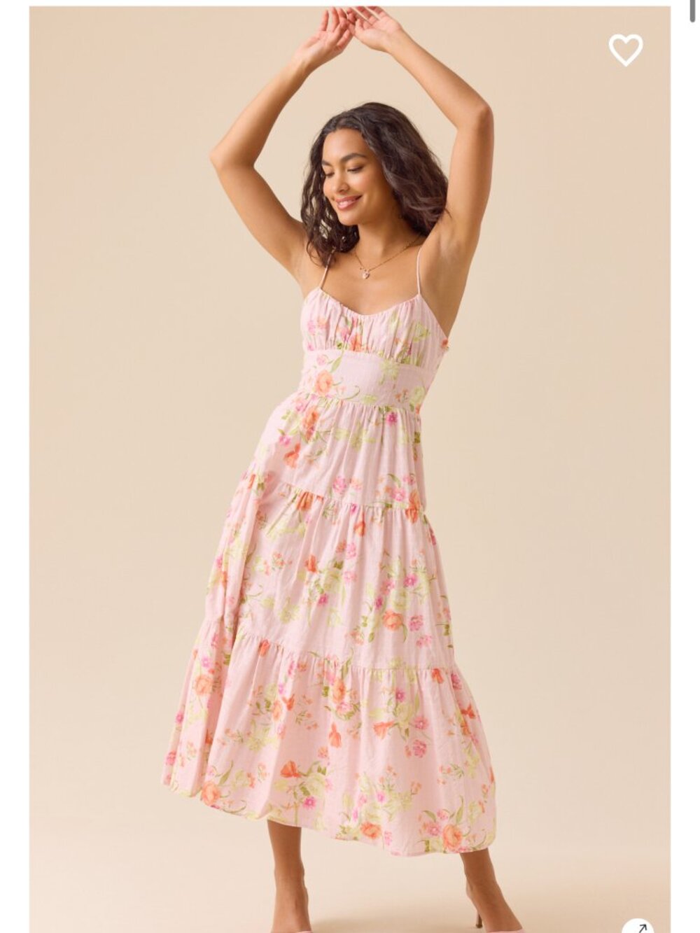 Altar'd State Pink Floral Maxi Dress